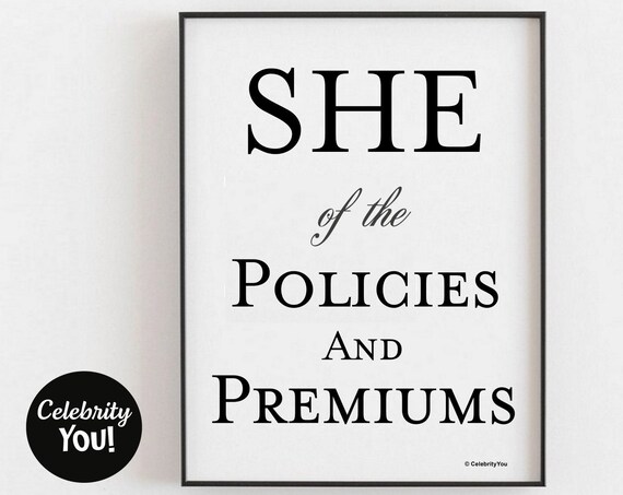 Insurance Agent Office Decor Funny Woman Desk Print