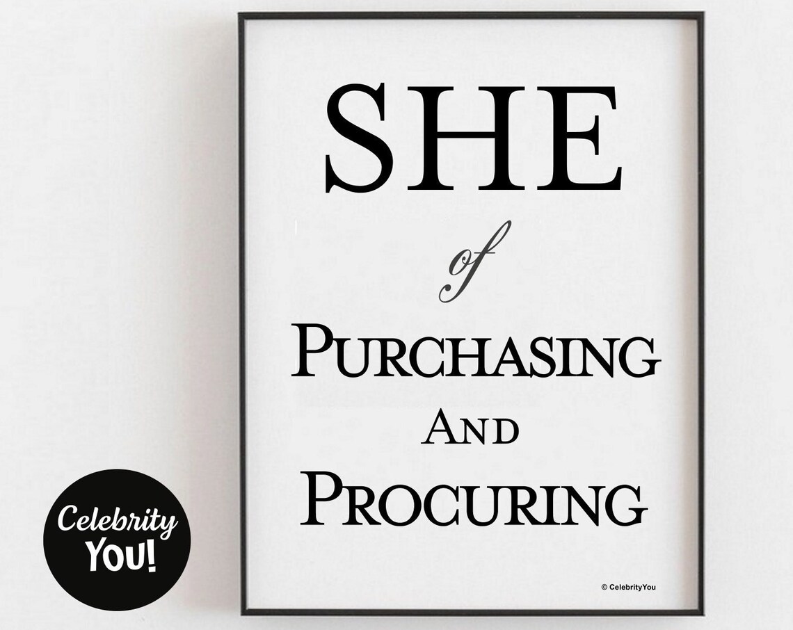 Purchasing Manager Definition Poster, Office Decor