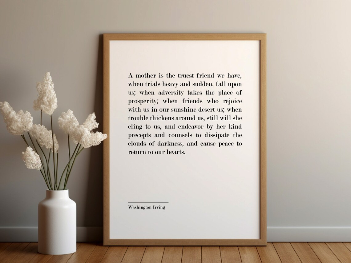 Washington Irving Quote Typography Art Print