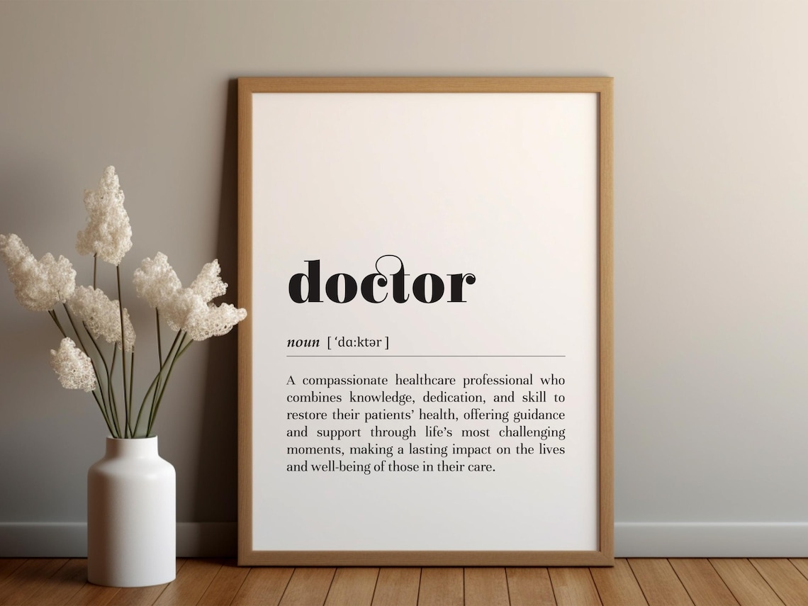Doctor Definition Poster Print, Healthcare Office Decor