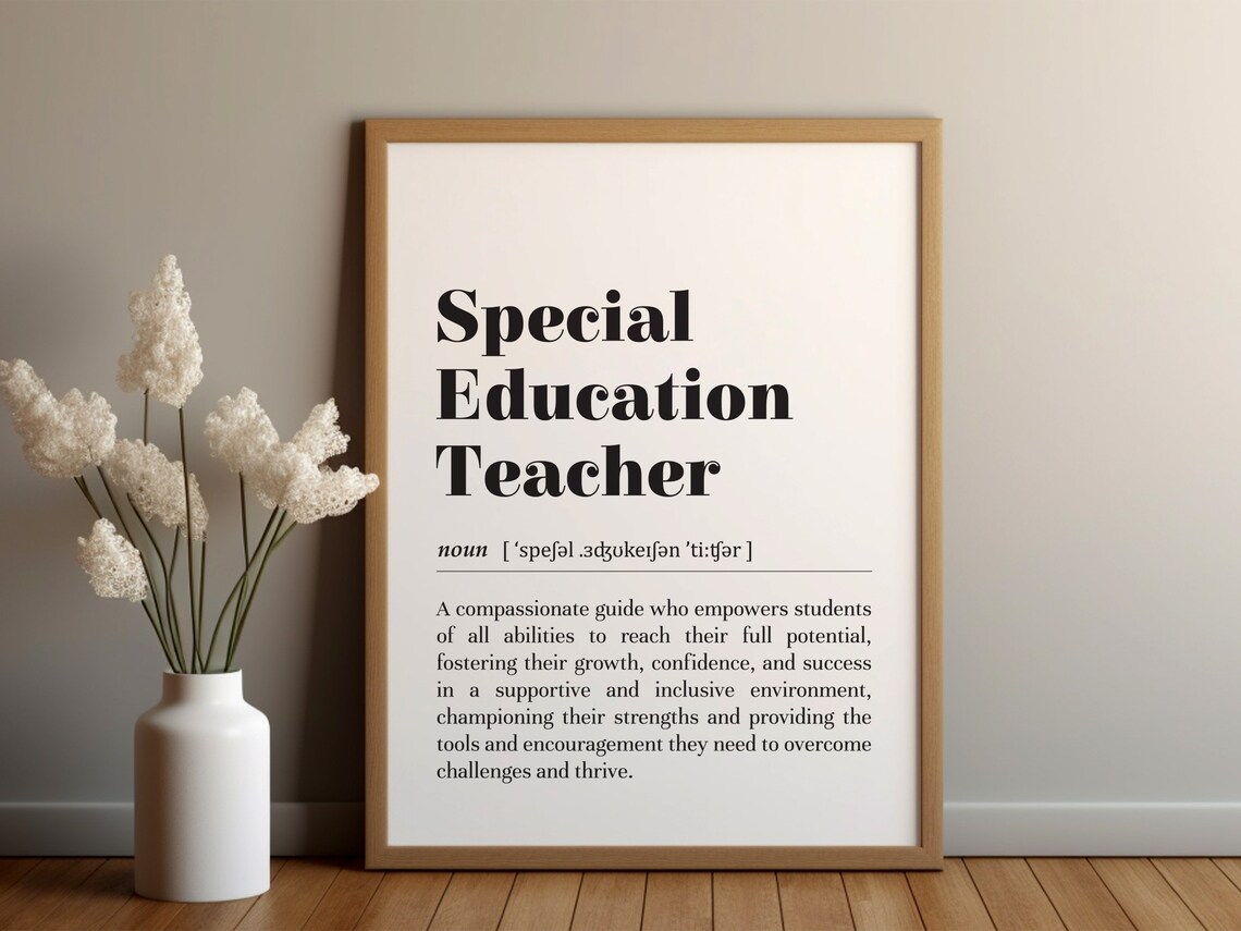 Special Education Teacher Definition Poster Print
