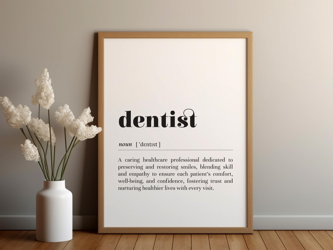 Dentist Definition Poster Print, Dental Office Decor