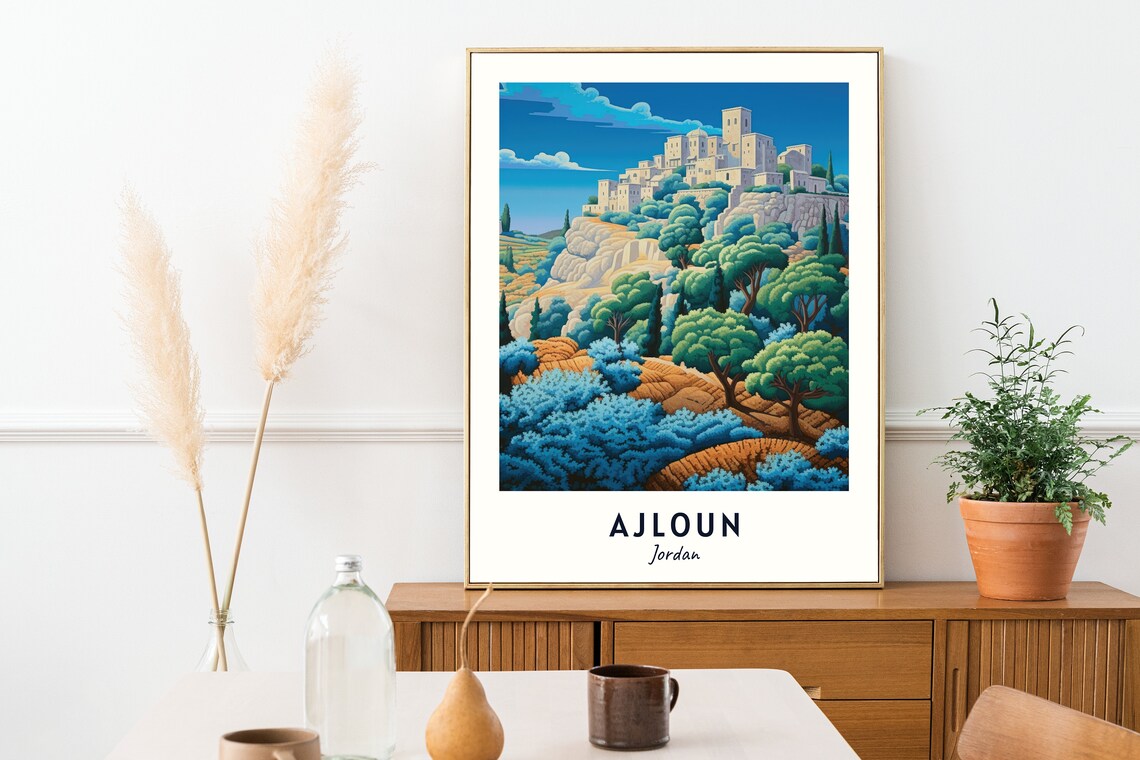 Ajloun Castle Travel Print Wall Art Ajloun Jordan City Print Ajloun Castle Travel Gift Ajloun Castle Poster Wall Art - Image 2