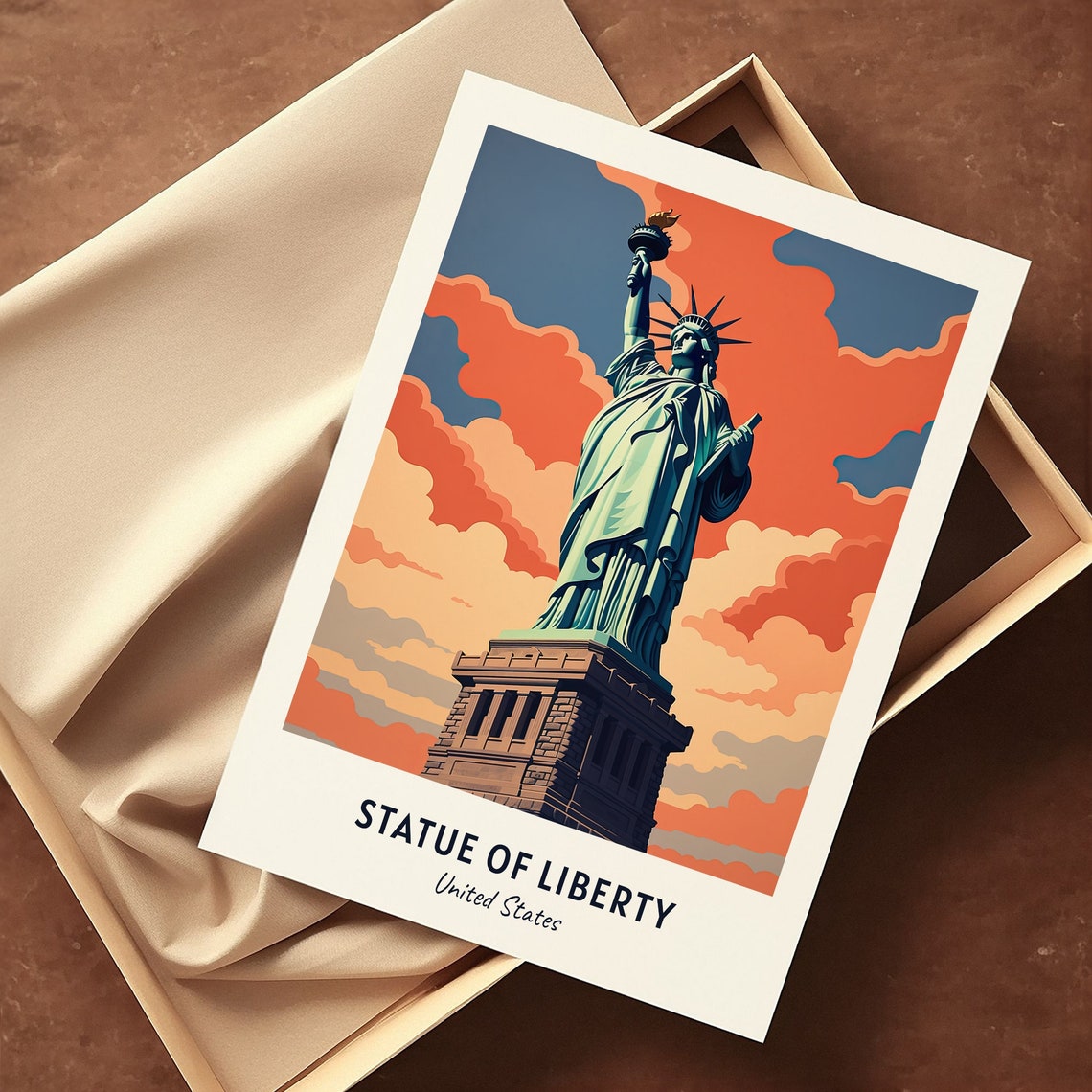 Statue Of Liberty Travel Print Wall Art Statue Of Liberty United States City Print Statue Of Liberty Travel Gift - Image 3