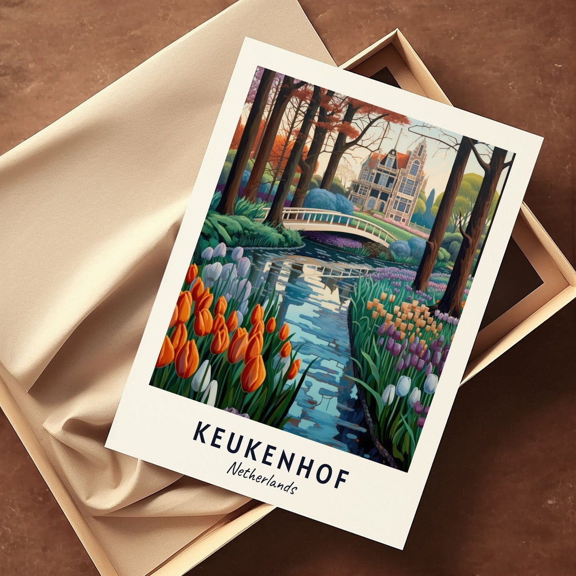 Tulip Gardens Travel Print Wall Art Keukenhof Netherlands City Print Tulip Gardens Travel Gift Tulip Gardens Poster - Image 3