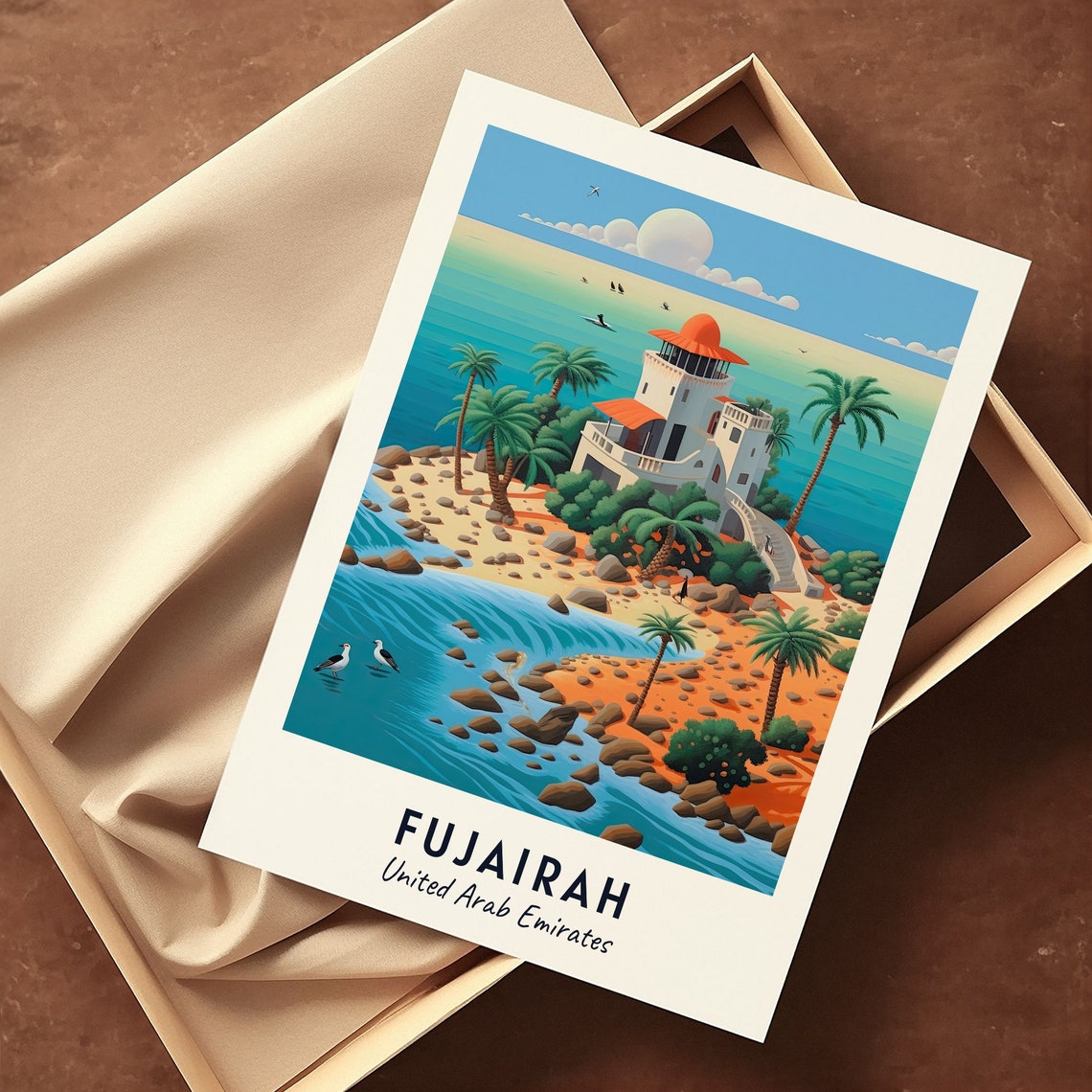 Snoopy Island Travel Print Wall Art Fujairah United Arab Emirates City Print Snoopy Island Travel Gift Snoopy Island Poster Wall Art - Image 3