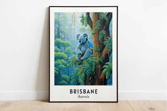 Lone Pine Koala Sanctuary Travel Print Wall Art Brisbane Australia City Print Lone Pine Koala Sanctuary Travel Gift