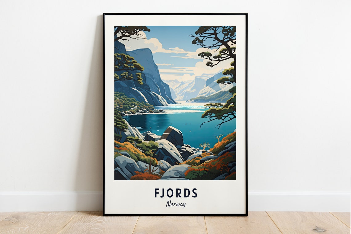 Fjords Norway Travel Print Wall Art Fjords Norway City Print Fjords Norway Travel Gift Fjords Norway Poster