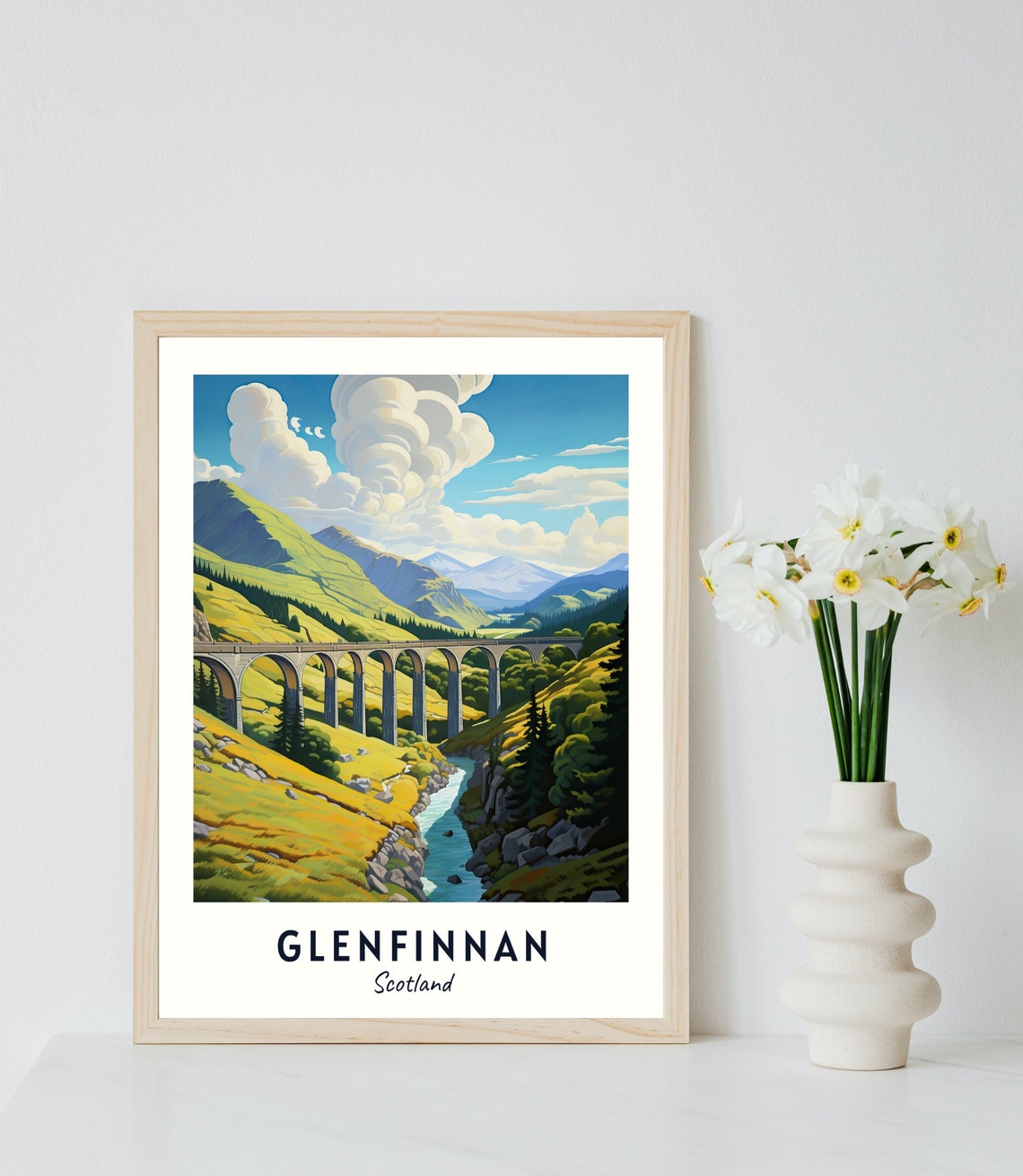 Glenfinnan City Print Glenfinnan Travel Poster Scotland Travel Gift Glenfinnan Scotland Poster Glenfinnan Gift - Image 2