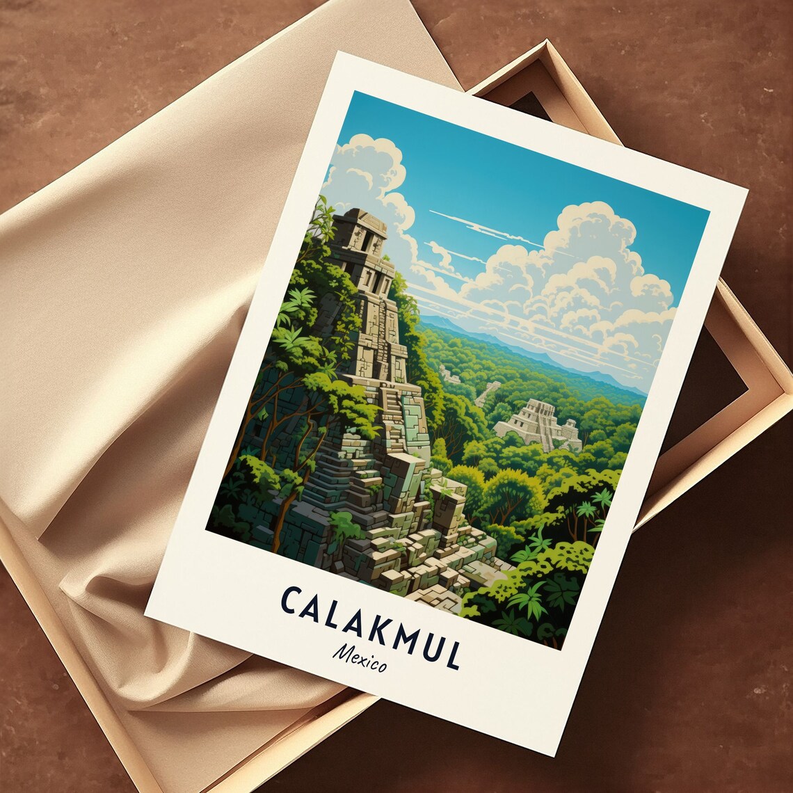 Calakmul Ancient Mayan Stone Ruins Jungle Mexico Adventure Travel Poster - Image 3