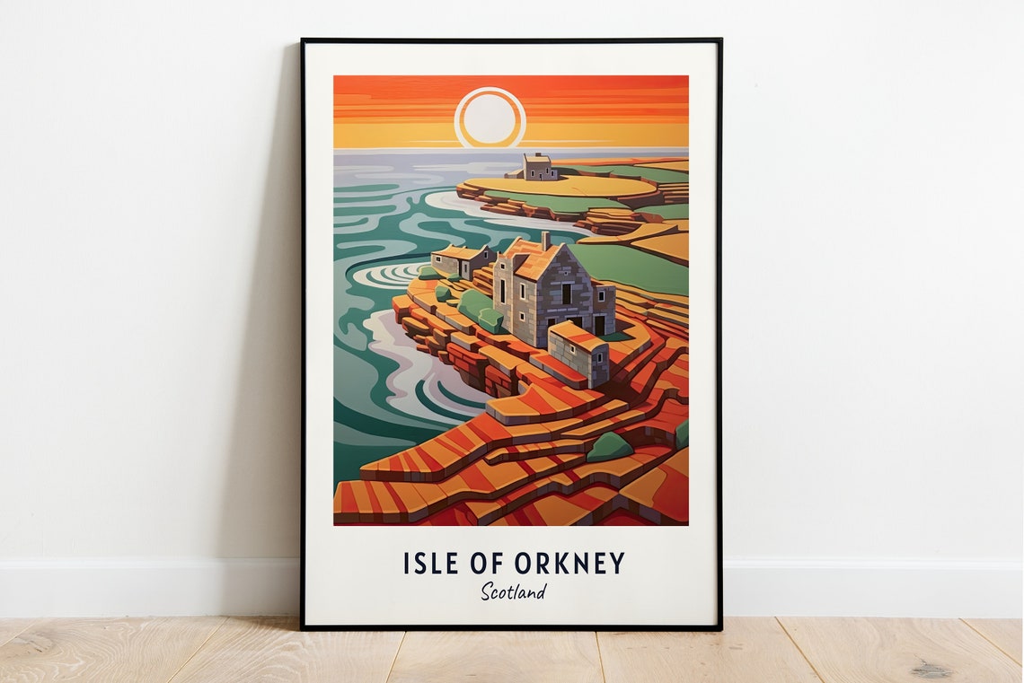 Skara Brae Travel Print Wall Art Isle Of Orkney Scotland City Print Skara Brae Travel Gift Skara Brae Poster