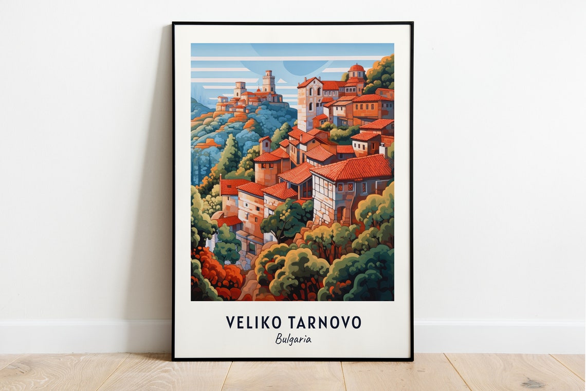 Tsarevets Fortress Travel Print Wall Art Veliko Tarnovo Bulgaria City Print Tsarevets Fortress Travel Gift Tsarevets Fortress Poster