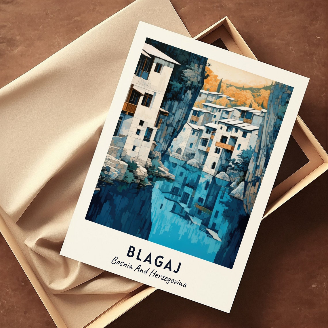 Blagaj Tekija Travel Print Wall Art Blagaj Bosnia And Herzegovina City Print Blagaj Tekija Travel Gift Blagaj Tekija Poster Wall Art - Image 3