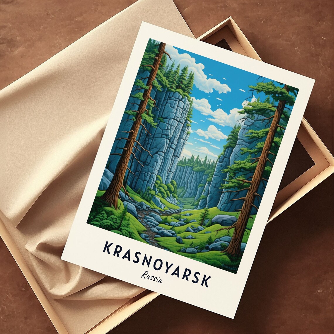 Stolby Nature Reserve Travel Print Wall Art Krasnoyarsk Russia City Print Stolby Nature Reserve Travel Gift Wall Art - Image 3