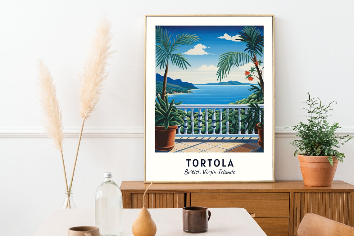 Tortola Travel Print Wall Art Tortola British Virgin Islands City Print Tortola Travel Gift Tortola City Poster - Image 2