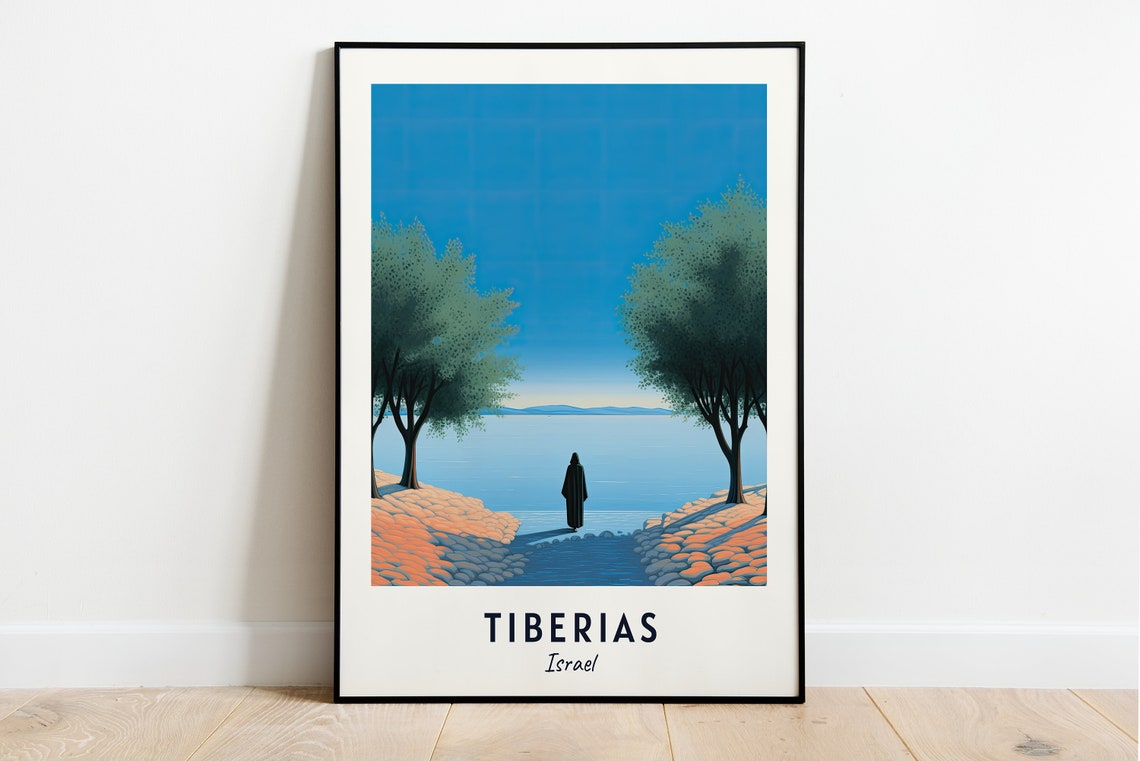Sea Of Galilee Travel Print Wall Art Tiberias Israel City Print Sea Of Galilee Travel Gift Sea Of Galilee Poster