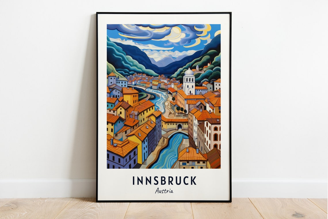 Golden Roof Travel Print Wall Art Innsbruck Austria City Print Golden Roof Travel Gift Golden Roof Poster Wall Art