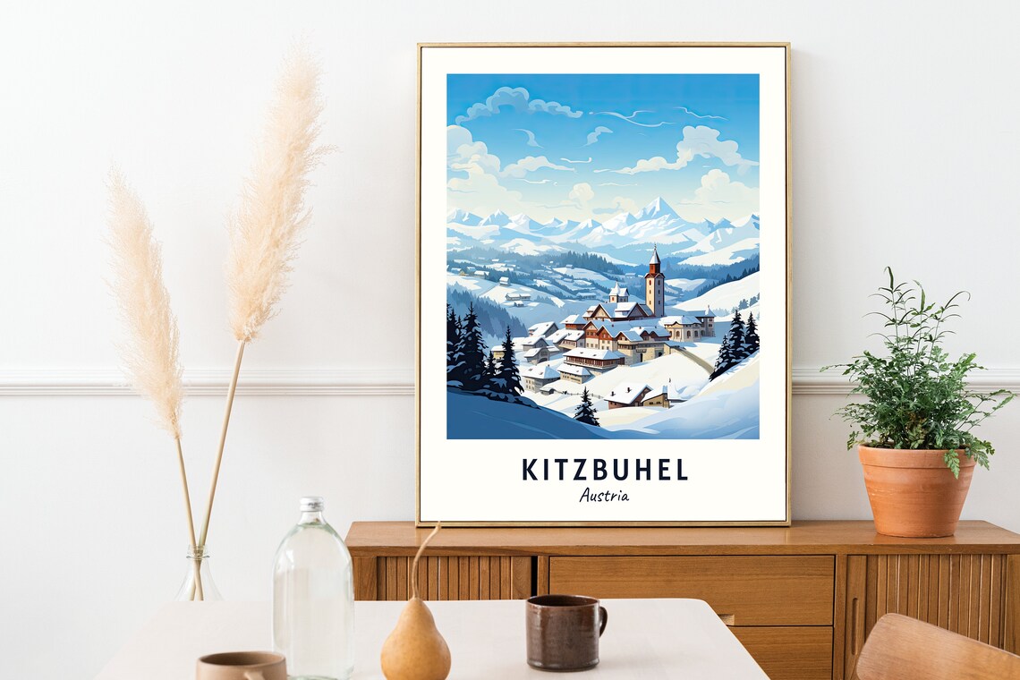 Kitzbuhel Travel Poster, Austria Ski Resort - Image 2