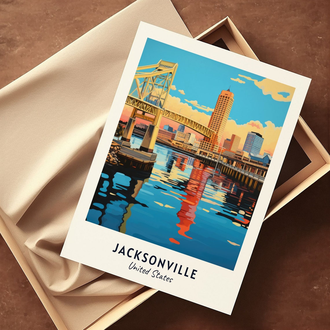 Jacksonville Travel Print Wall Art Jacksonville United States City Print Jacksonville Travel Gift Jacksonville City Poster Travel Gift - Image 3