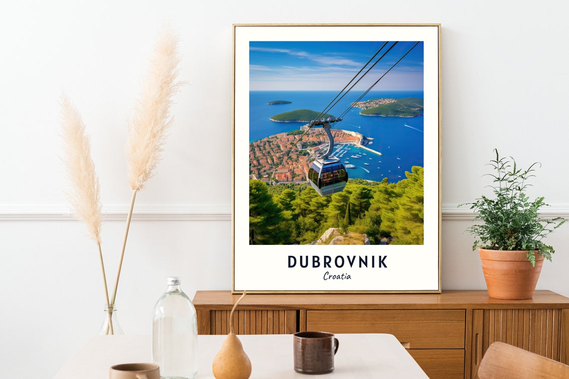 Dubrovnik Croatia Cable Car View Old Town Sea Panorama Poster - Image 2