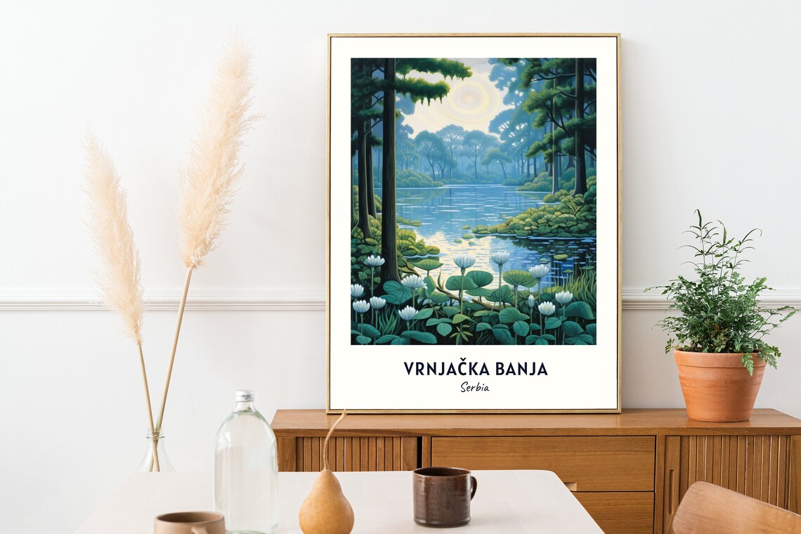 Vrnjačka Banja Park Travel Poster, Serbia City Scene - Image 2
