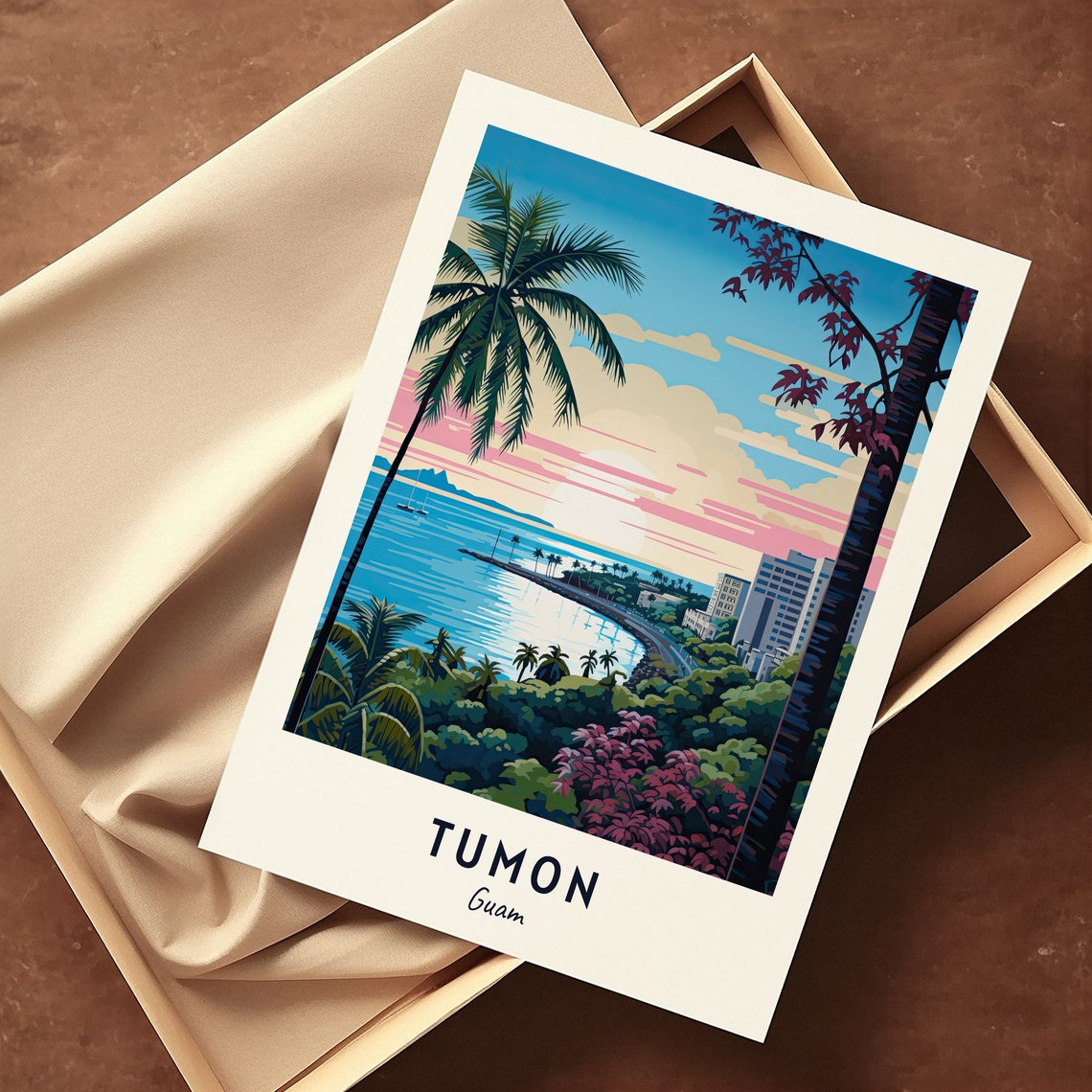 Tumon Travel Print Wall Art Tumon Guam City Print Tumon Travel Gift Tumon City Poster Travel Gift Tumon Home Decor - Image 3