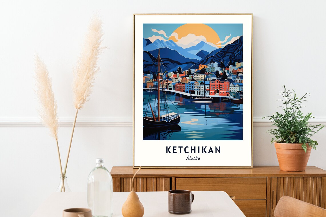 Ketchikan Alaska Travel Poster, City Print - Image 2
