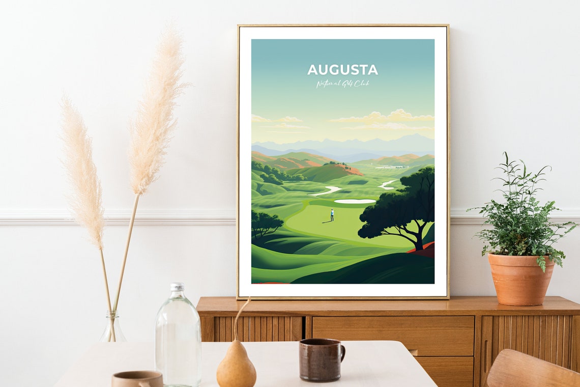 Augusta National Golf Club Rolling Fairway Golfer View Poster - Image 2