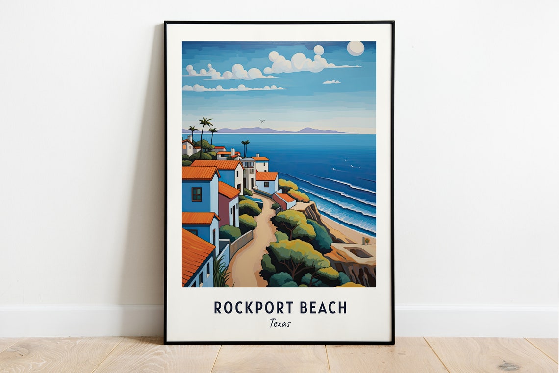 Rockport Beach Travel Print Wall Art Rockport Beach Texas City Print Rockport Beach Travel Gift Rockport Beach City Poster Travel Gift