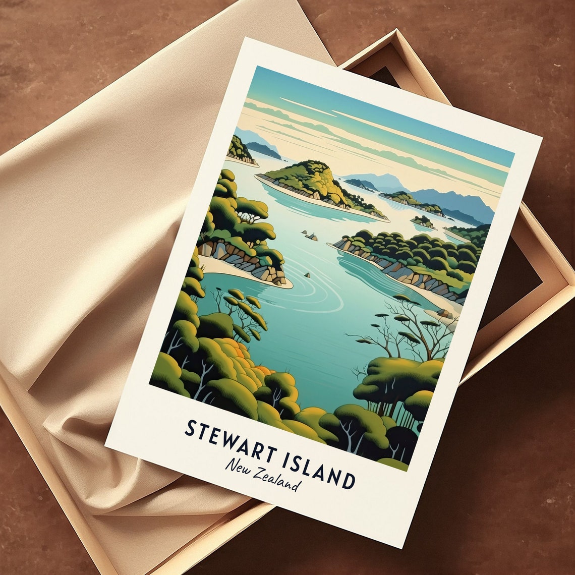 Rakiura National Park Travel Print Wall Art Stewart Island New Zealand City Print Rakiura National Park Travel Gift - Image 3