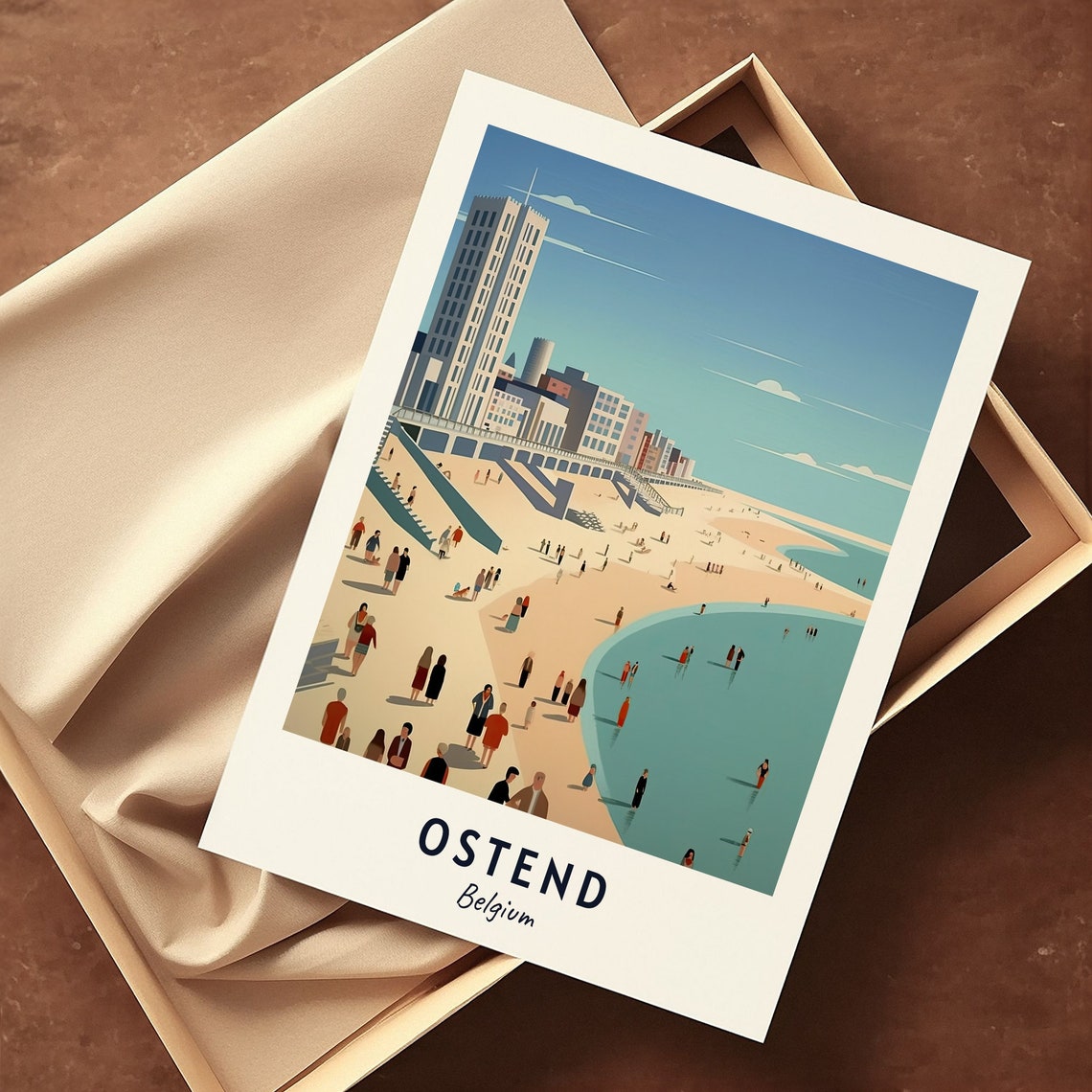 Ostend Belgium Beach Promenade Seafront Buildings Summer Travel Poster - Image 3