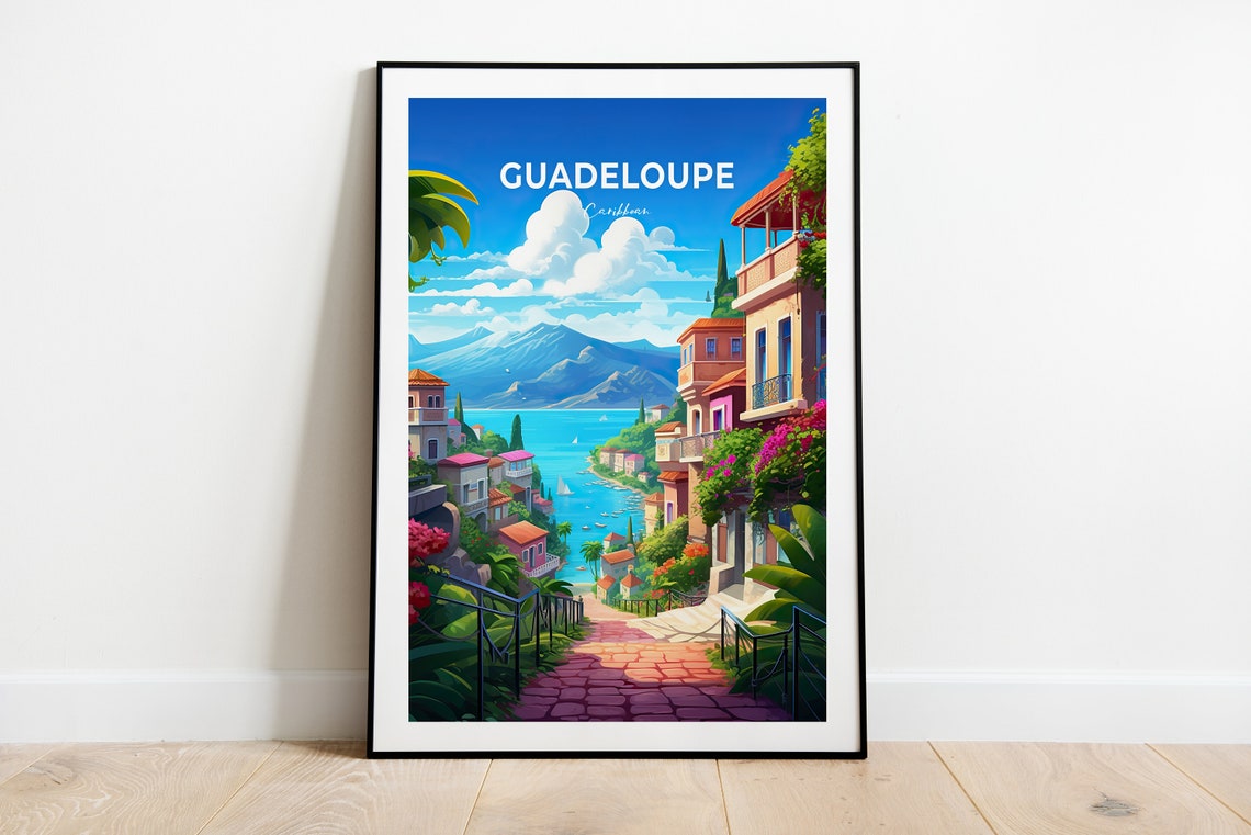 Guadeloupe City Print Guadeloupe Travel Poster Caribbean Travel Gift Guadeloupe Caribbean Poster Guadeloupe Gift - Image 3