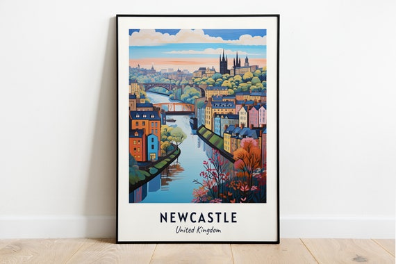 Newcastle Travel Poster, United Kingdom City Print