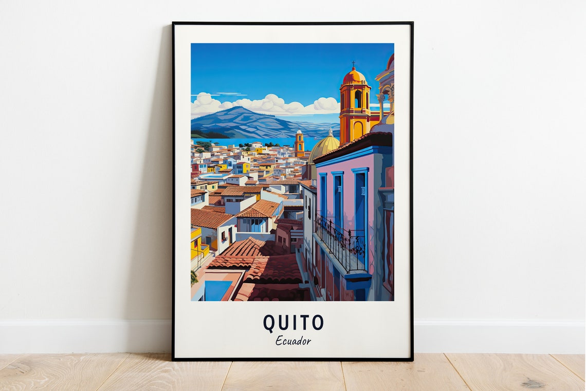 Quito Travel Poster, Ecuador City Print