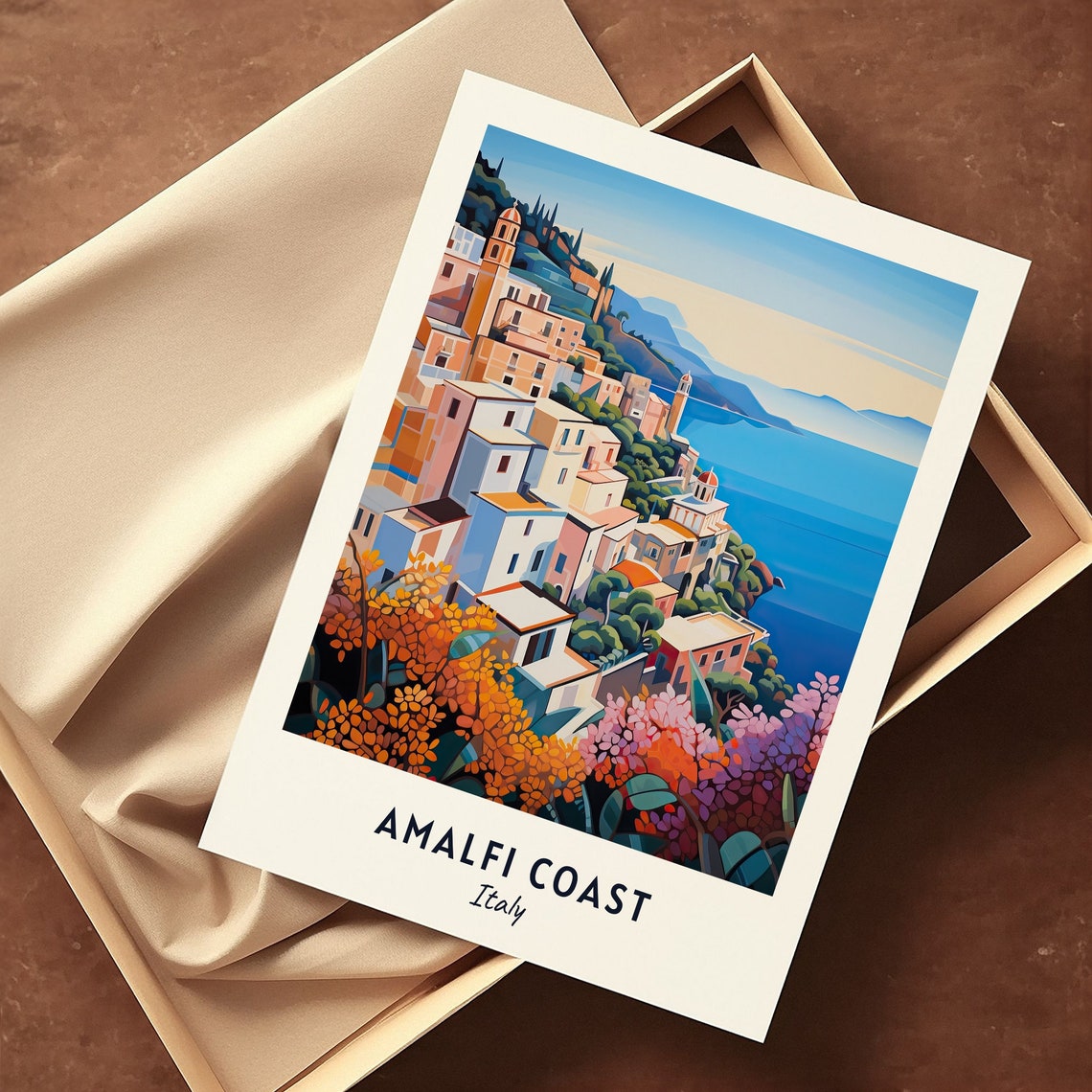 Amalfi Coast Travel Print Wall Art Amalfi Coast Italy City Print Amalfi Coast Travel Gift Amalfi Coast City Poster - Image 2