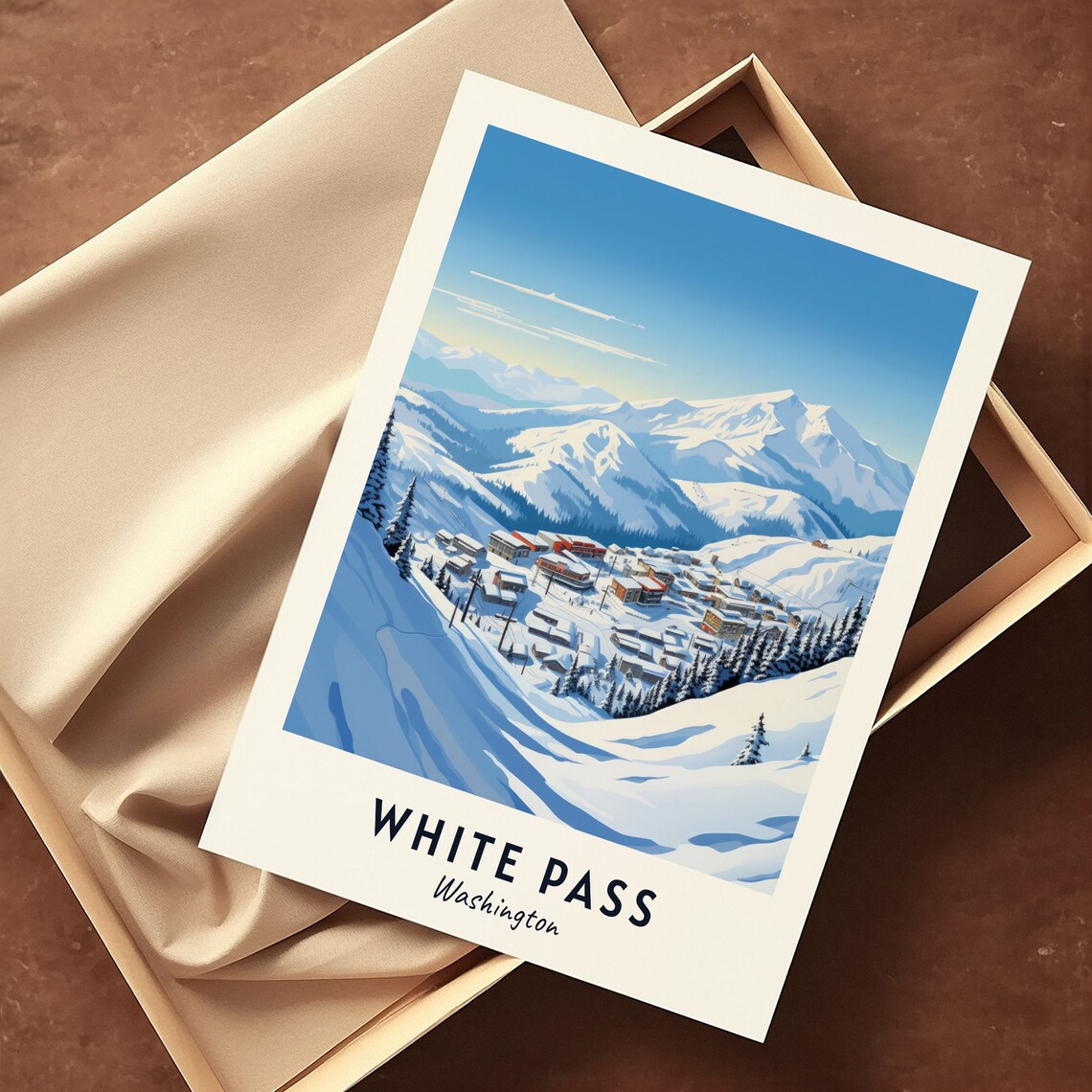 White Pass Washington Open Bowls and Valley Village Winter Poster - Image 3