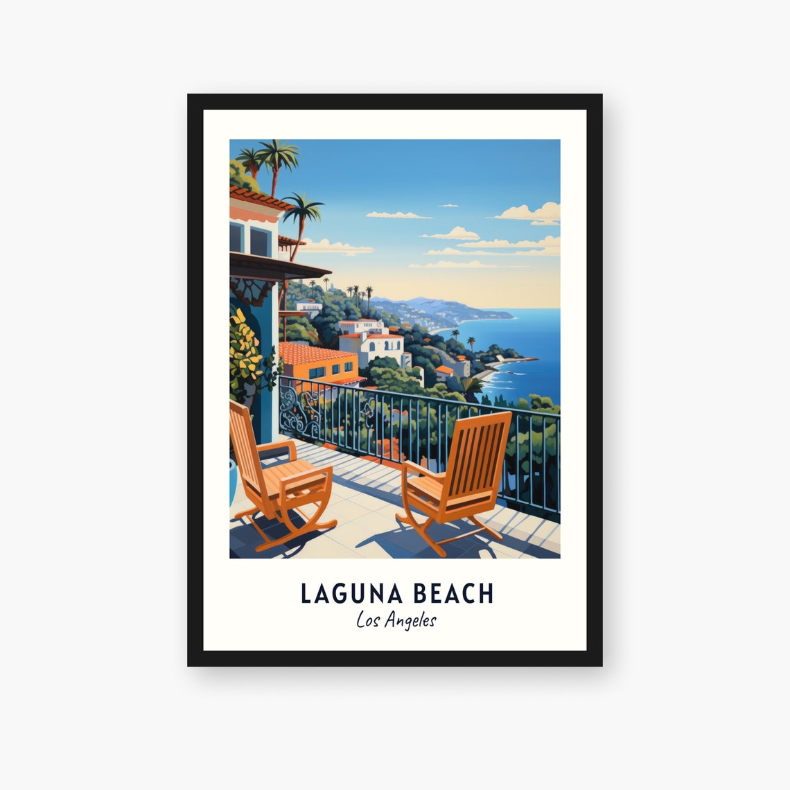Laguna Beach California Terrace Overlook Coastal Sunset Poster