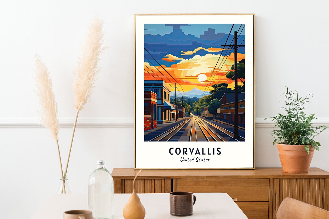Corvallis Travel Print Wall Art Corvallis United States City Print Corvallis Travel Gift Corvallis City Poster - Image 2