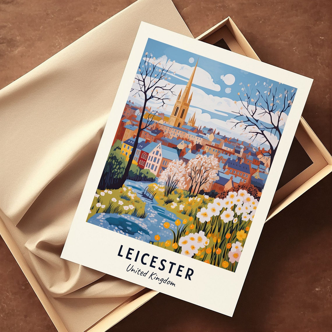 Leicester United Kingdom Travel Print Wall Art Leicester United Kingdom City Print Leicester United Kingdom Travel Gift Leicester - Image 3