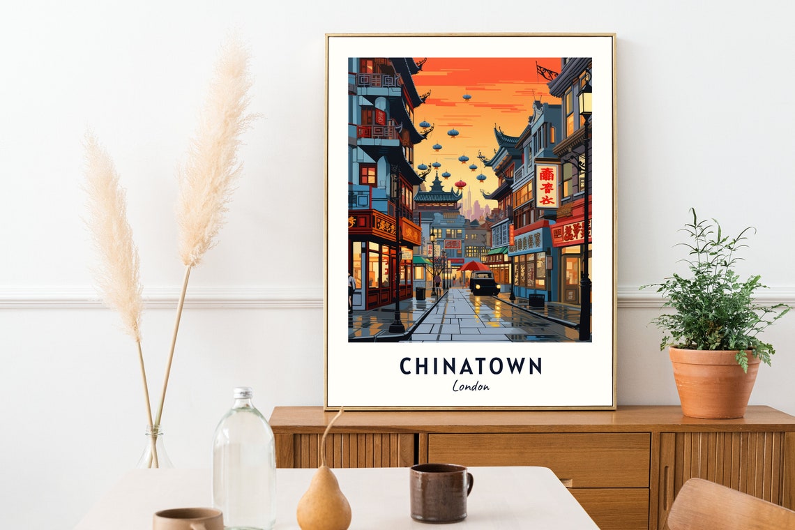 Chinatown London Travel Print Wall Art Chinatown London City Print Chinatown London Travel Gift Chinatown London Poster Travel Gift - Image 2