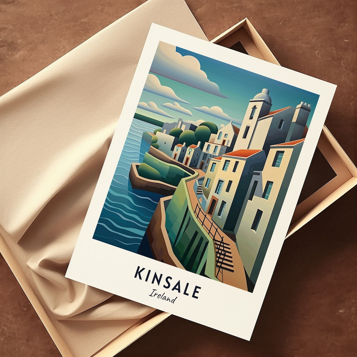 Kinsale Ireland Harbor Town Stone Fortifications Sea View Travel Poster - Image 3