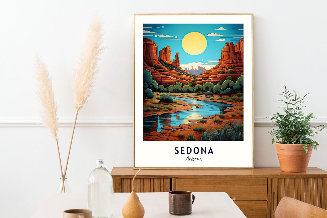 Sedona City Print Sedona Travel Poster Arizona Travel Gift Sedona Arizona Poster Sedona Gift - Image 2