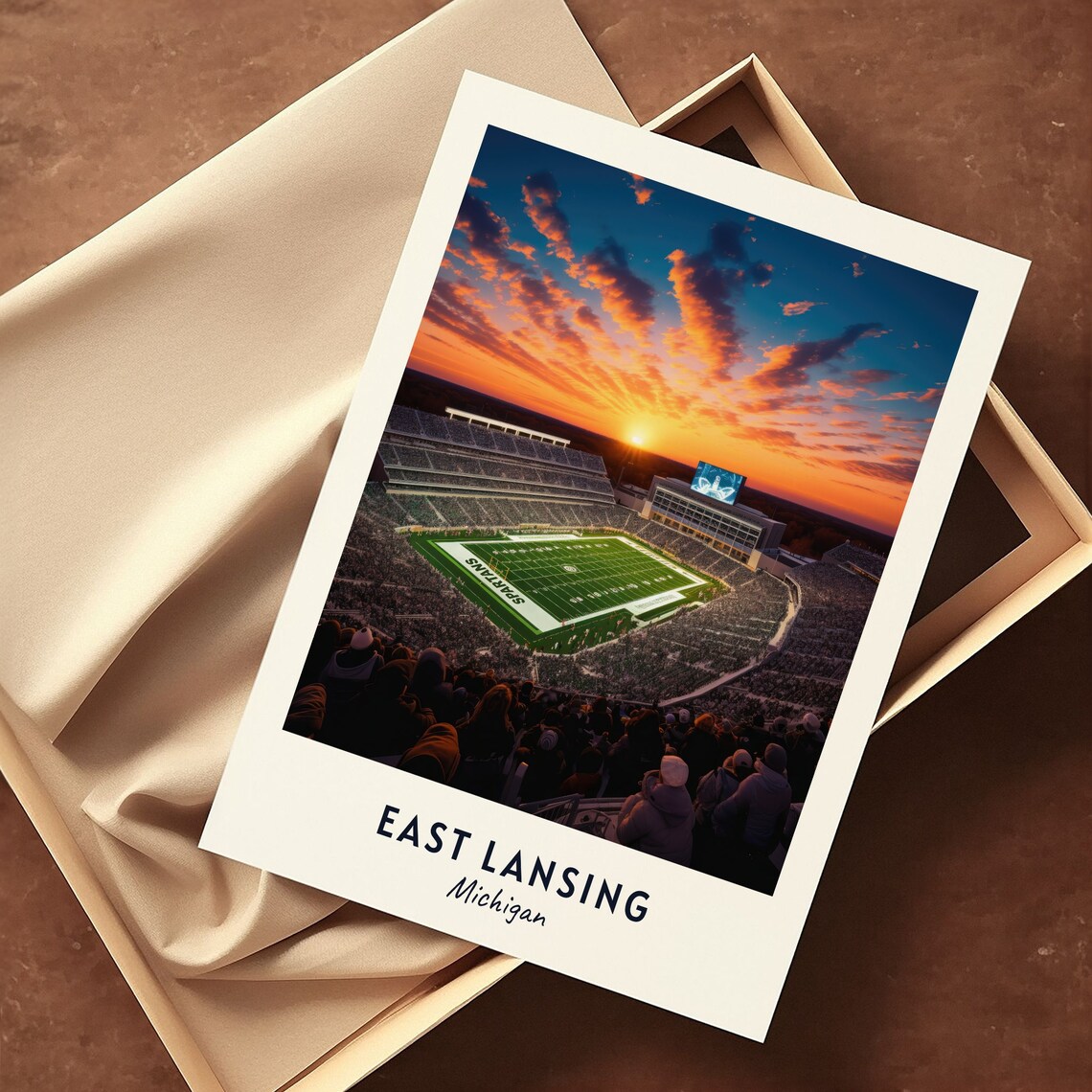 East Lansing Michigan Travel Poster, City Print - Image 3