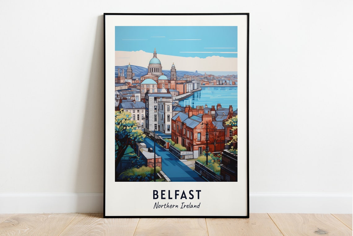 Belfast Northern Ireland City Hall Dome River Cityscape Poster