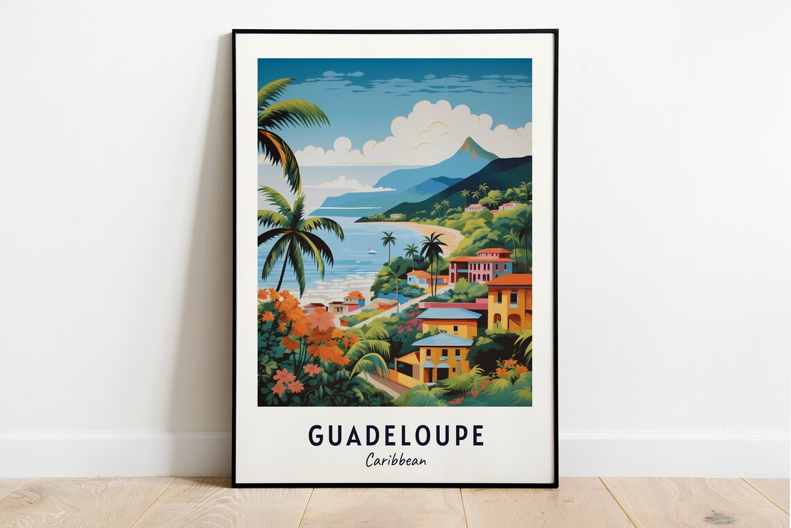 Guadeloupe Travel Poster, Caribbean City Print