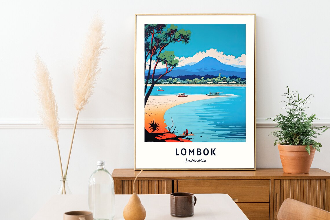 Gili Islands Lombok Indonesia White Sand Beach Escape Poster - Image 2