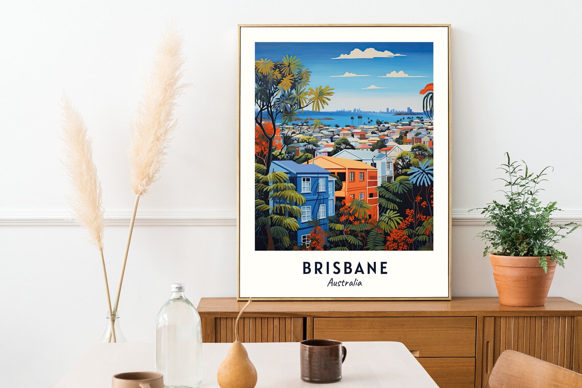 Brisbane Australia Travel Poster, City Wall Art Print - Image 2