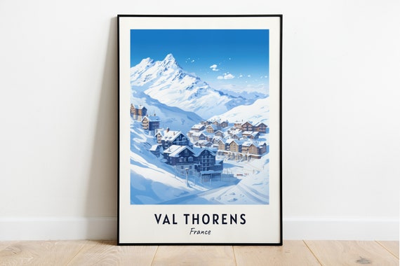 Val Thorens Travel Print Val Thorens Ski Poster France Ski Poster Val Thorens Ski Resort Print