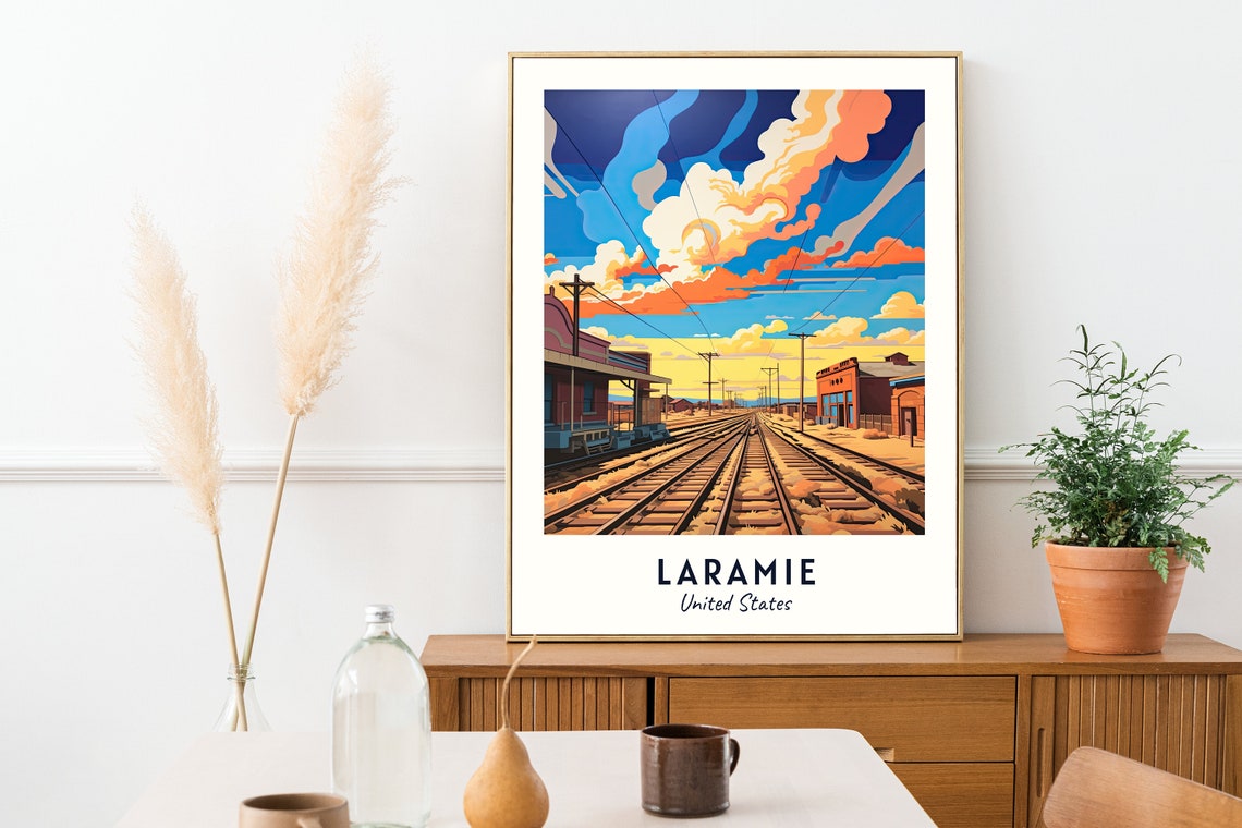 Laramie Travel Print Wall Art Laramie United States City Print Laramie Travel Gift Laramie City Poster Travel Gift - Image 2