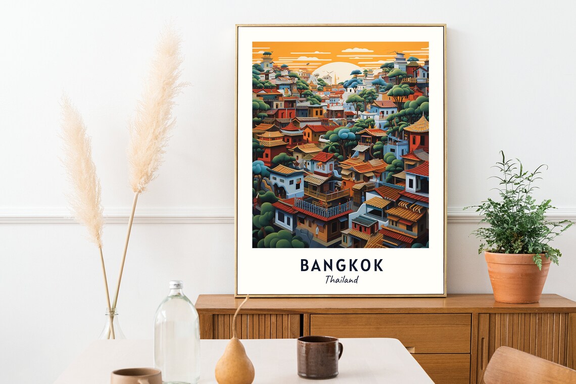 Bangkok Travel Print, Bangkok Thailand Travel Poster - Image 2